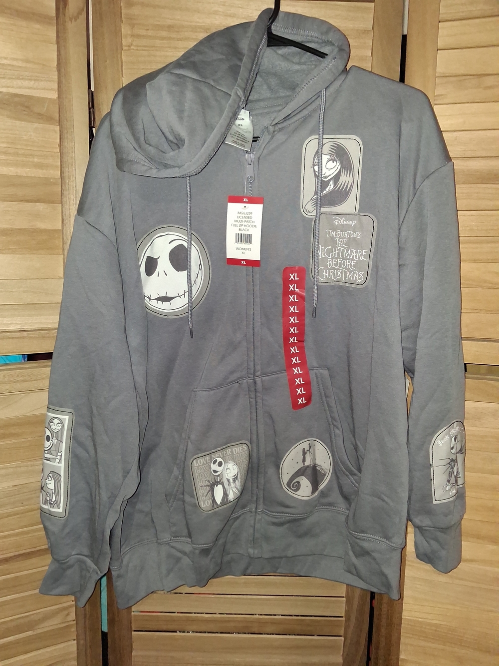 Disney Gray The Nightmare Before Christmas Zip-Up Hoodie